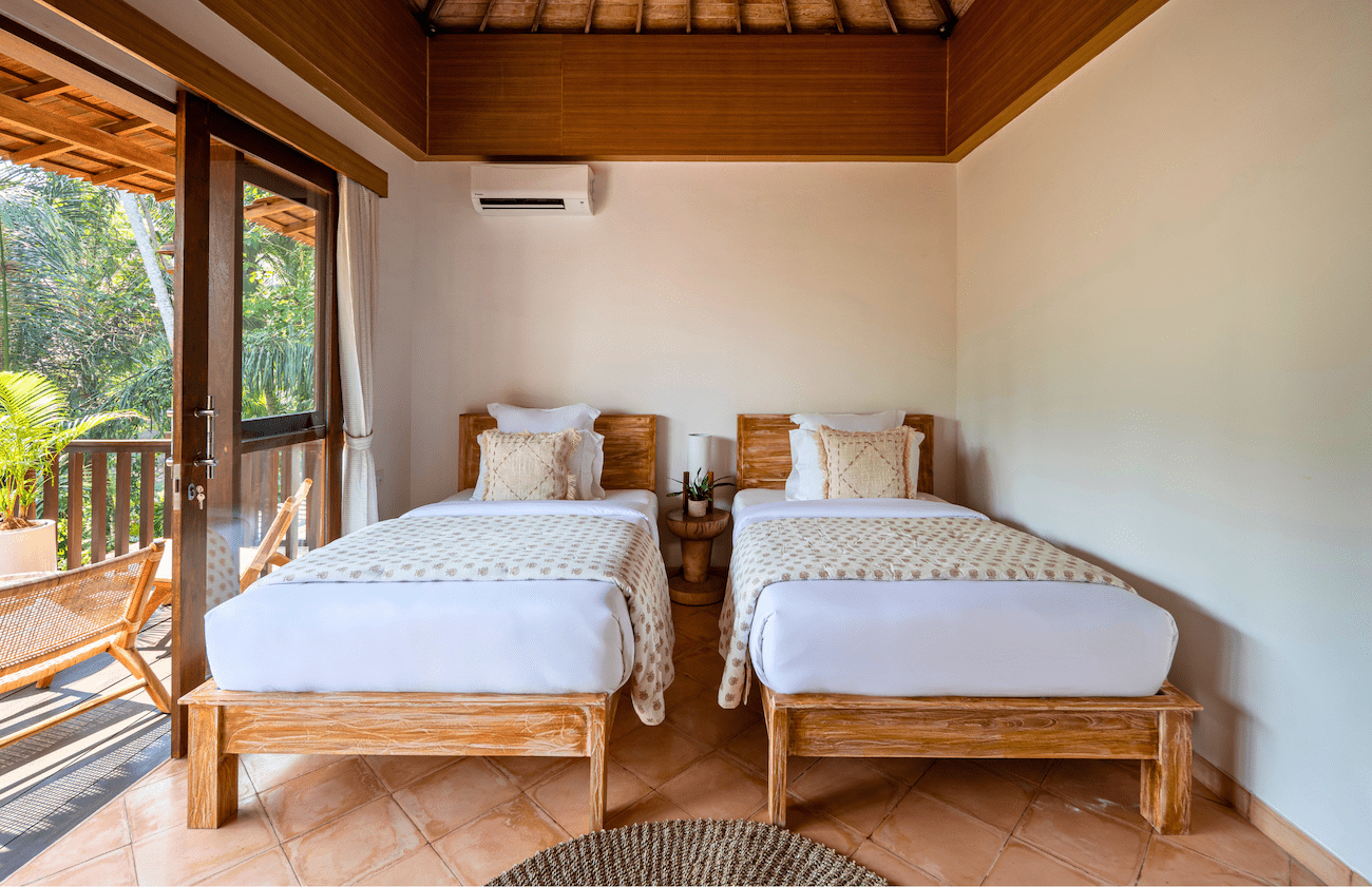 yoga and wellness bali retreat shared bedroom